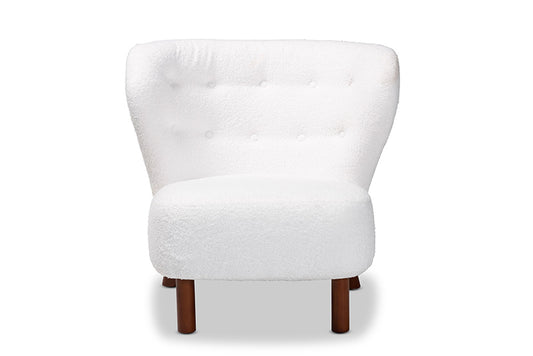 Baxton Studio - Cabrera Chair - 2011-White/Walnut-CC view 2
