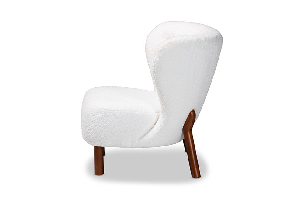 Baxton Studio - Cabrera Chair - 2011-White/Walnut-CC view 3