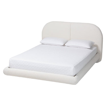 Baxton Studio - Cachet Queen Size Bed in Cream/Black - BBT61330-Floating Bed-Cream-Queen view 1