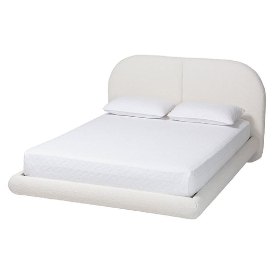 Baxton Studio - Cachet Queen Size Bed in Cream/Black - BBT61330-Floating Bed-Cream-Queen view 1