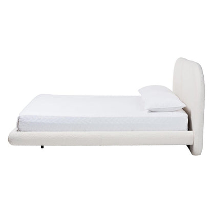 Baxton Studio - Cachet Queen Size Bed in Cream/Black - BBT61330-Floating Bed-Cream-Queen view 2