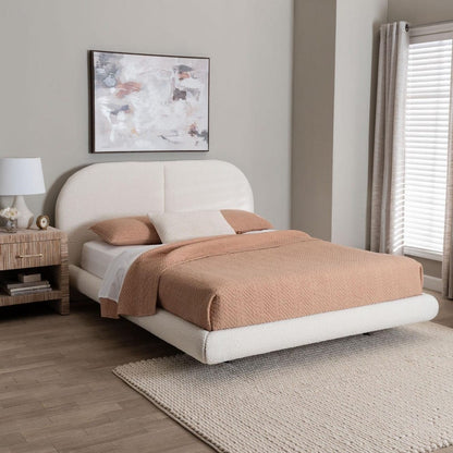 Baxton Studio - Cachet Queen Size Bed in Cream/Black - BBT61330-Floating Bed-Cream-Queen view 6