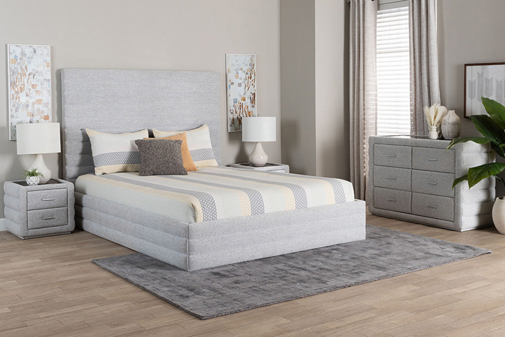 Baxton Studio - Cadmus King Bedroom Set - BBT61237-Light Grey-King 4PC Bedroom Set view 5