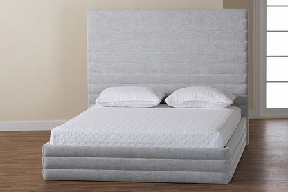 Baxton Studio - Cadmus King Size Bed - BBT61237-Light Grey-King view 8