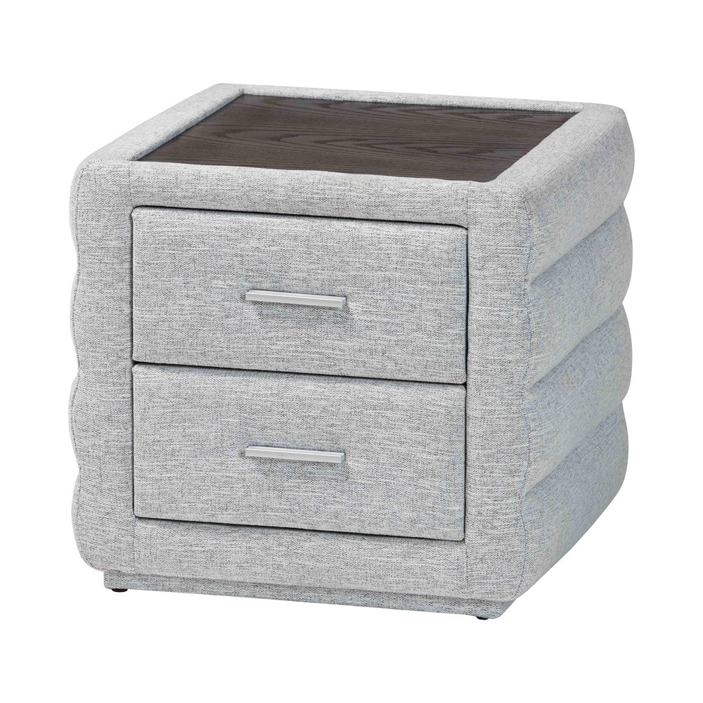 Baxton Studio - Cadmus Nightstand in Light Grey - BBT3224.11 A1-Light Grey-NS view 1