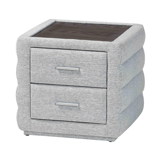 Baxton Studio - Cadmus Nightstand in Light Grey - BBT3224.11 A1-Light Grey-NS view 1