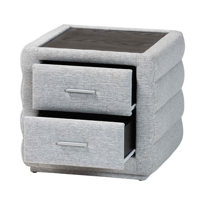 Baxton Studio - Cadmus Nightstand in Light Grey - BBT3224.11 A1-Light Grey-NS view 2