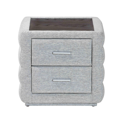 Baxton Studio - Cadmus Nightstand in Light Grey - BBT3224.11 A1-Light Grey-NS view 3