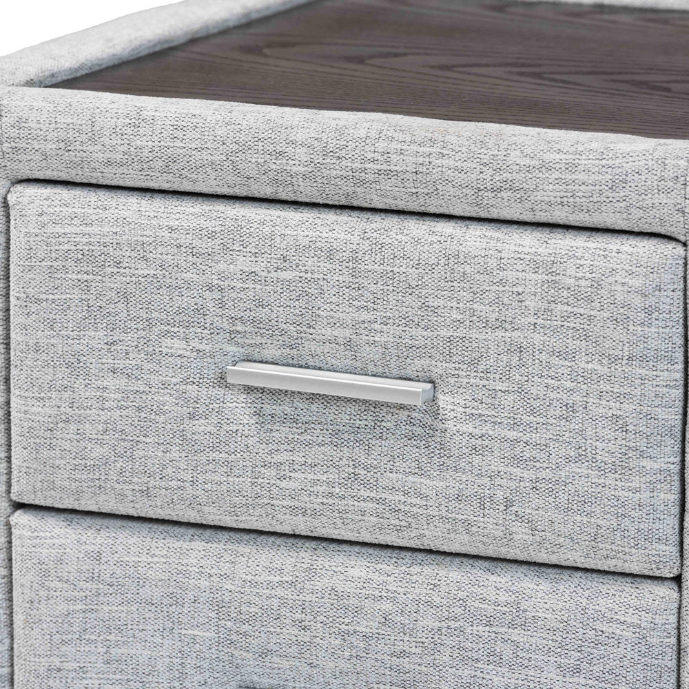 Baxton Studio - Cadmus Nightstand in Light Grey - BBT3224.11 A1-Light Grey-NS view 6