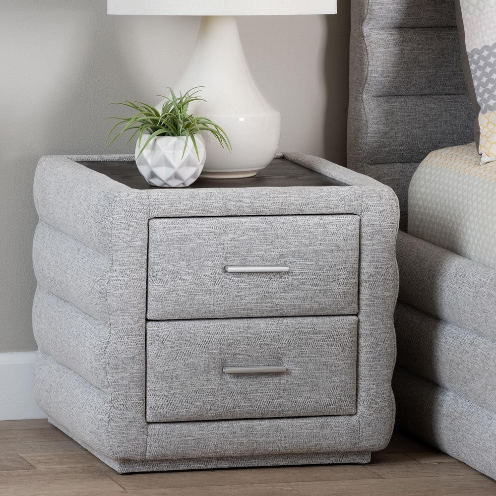 Baxton Studio - Cadmus Nightstand in Light Grey - BBT3224.11 A1-Light Grey-NS view 8