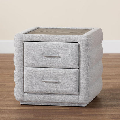 Baxton Studio - Cadmus Nightstand in Light Grey - BBT3224.11 A1-Light Grey-NS view 9