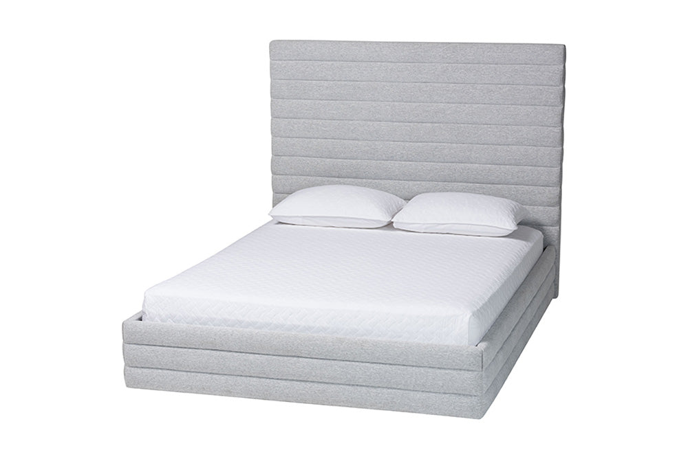 Baxton Studio - Cadmus Queen Bedroom Set - BBT61237-Light Grey-Queen 4PC Bedroom Set view 3