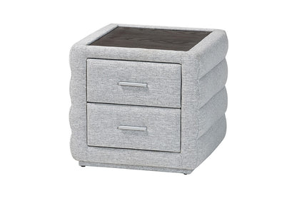 Baxton Studio - Cadmus Queen Bedroom Set - BBT61237-Light Grey-Queen 4PC Bedroom Set view 4