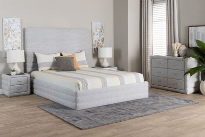 Baxton Studio - Cadmus Queen Bedroom Set - BBT61237-Light Grey-Queen 4PC Bedroom Set view 5