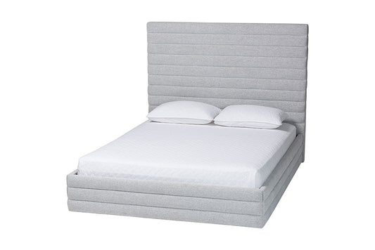 Baxton Studio - Cadmus Queen Size Bed - BBT61237-Light Grey-Queen view 1