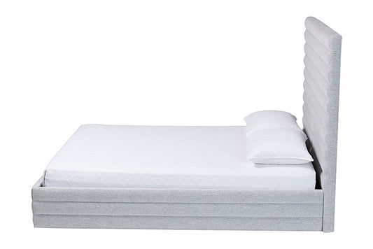 Baxton Studio - Cadmus Queen Size Bed - BBT61237-Light Grey-Queen view 2