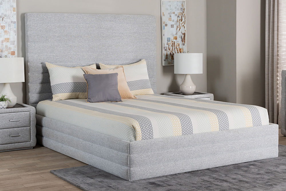 Baxton Studio - Cadmus Queen Size Bed - BBT61237-Light Grey-Queen view 5