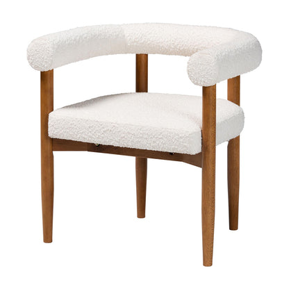 Baxton Studio - Caia Dining Chair in Cream/Walnut Brown - BBT5540-Cream/Walnut-DC view 1