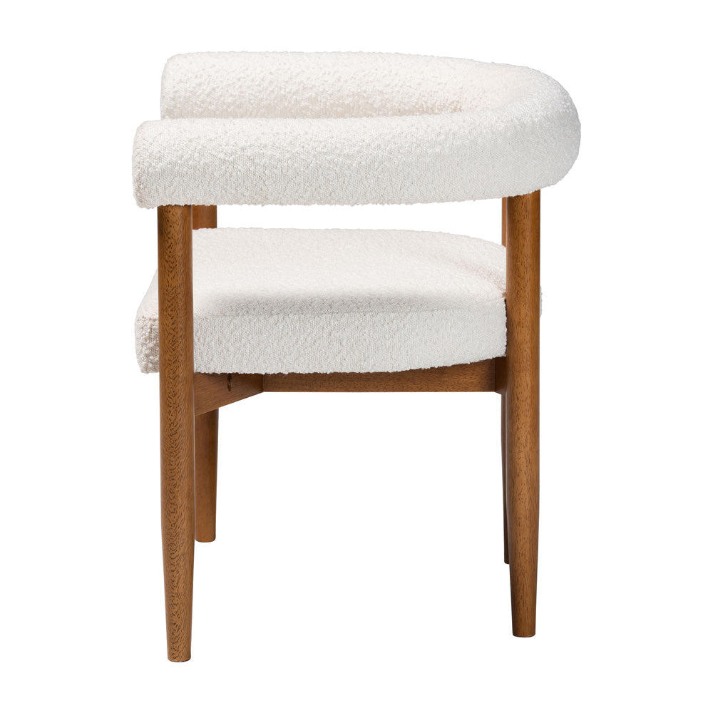 Baxton Studio - Caia Dining Chair in Cream/Walnut Brown - BBT5540-Cream/Walnut-DC view 3