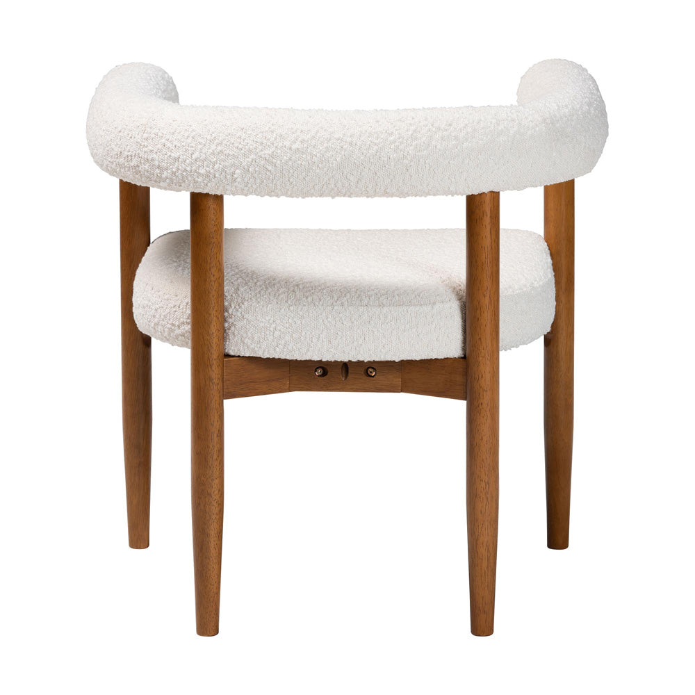 Baxton Studio - Caia Dining Chair in Cream/Walnut Brown - BBT5540-Cream/Walnut-DC view 4