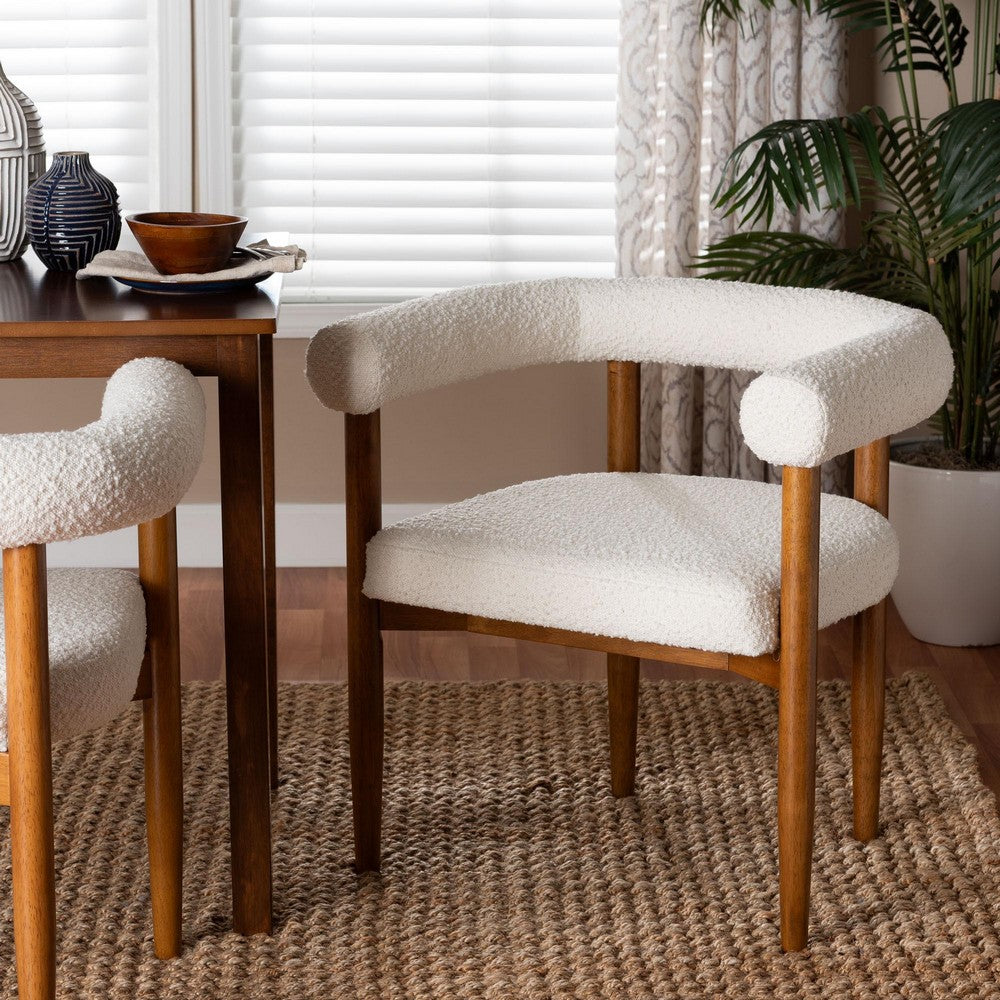 Baxton Studio - Caia Dining Chair in Cream/Walnut Brown - BBT5540-Cream/Walnut-DC view 8