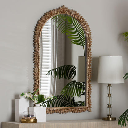 Baxton Studio - Caitlin Mirror in Antique Gold - RXW-10951-Wall Mirror view 3
