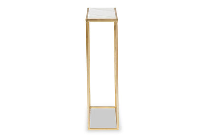 Baxton Studio - Calanthe Outdoor End Table - H01-93949-Metal/Marble-Console view 3