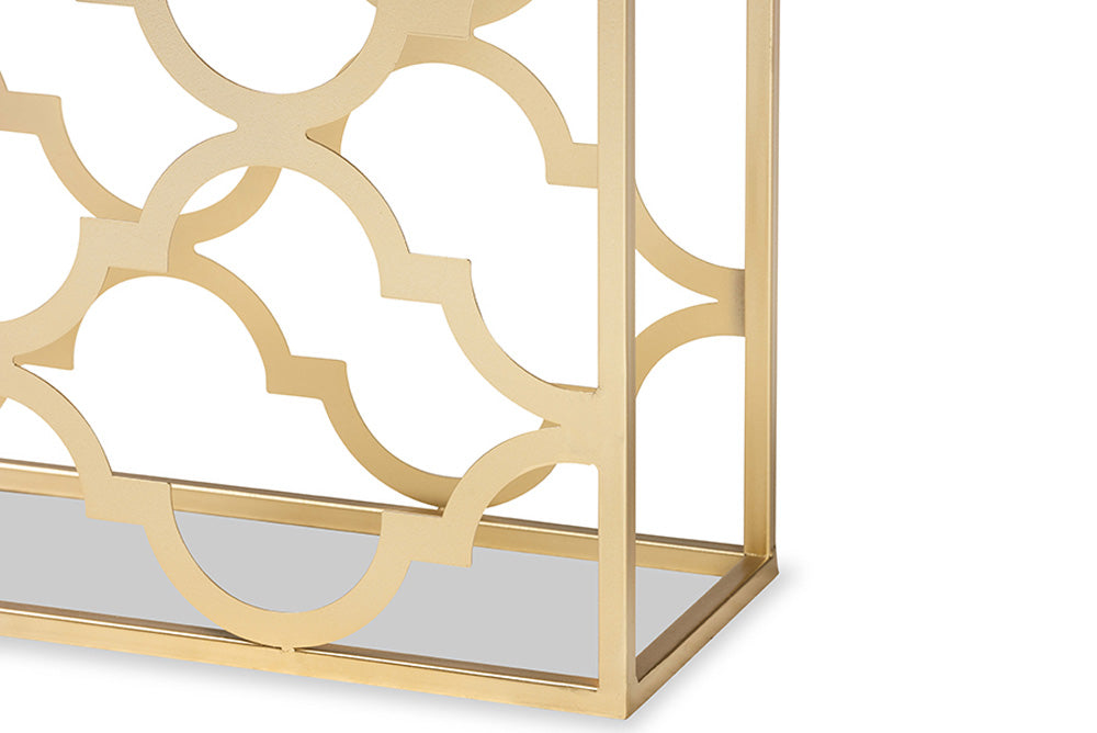 Baxton Studio - Calanthe Outdoor End Table - H01-93949-Metal/Marble-Console view 4