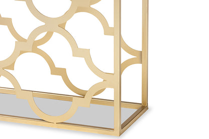 Baxton Studio - Calanthe Outdoor End Table - H01-93949-Metal/Marble-Console view 4