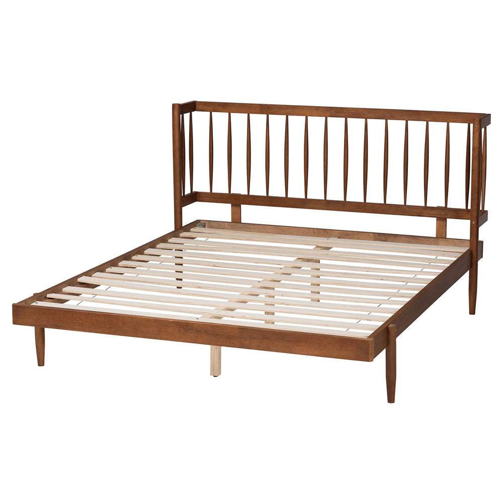Baxton Studio - Calderon Queen Size Bed in Walnut Brown - MG0116-Walnut- Queen view 3