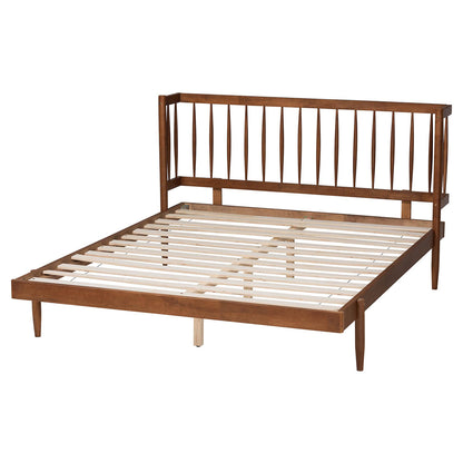Baxton Studio - Calderon Queen Size Bed in Walnut Brown - MG0116-Walnut- Queen view 3