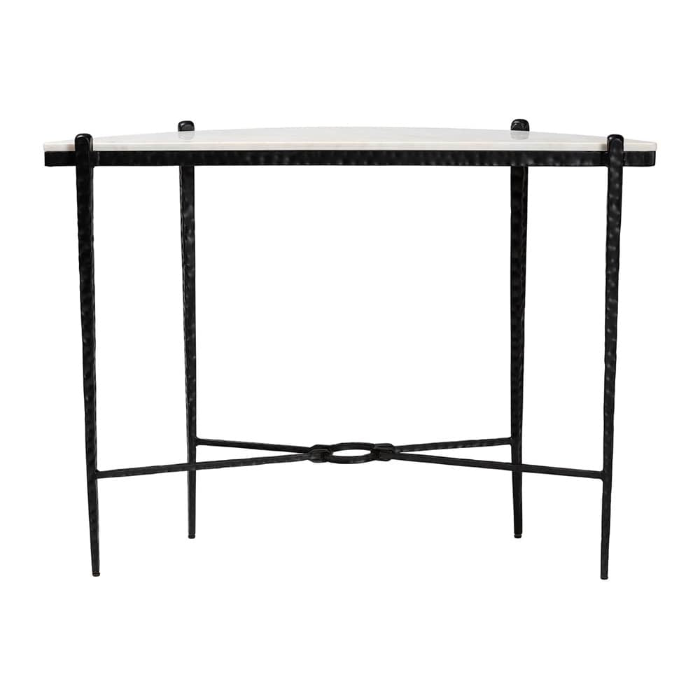 Baxton Studio - Caledon Console Table in Marble White/Black - FUR6900-Hammered/Marble Top-Console Table view 4