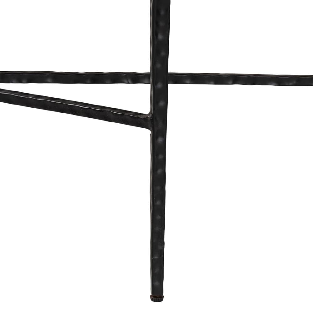 Baxton Studio - Caledon Console Table in Marble White/Black - FUR6900-Hammered/Marble Top-Console Table view 5