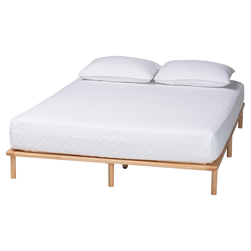 Baxton Studio - Calhoun Queen Size Bed Frame in Natural Brown - BBT61200-Natural-Queen view 1
