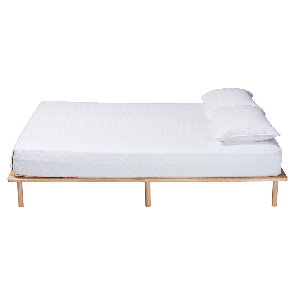 Baxton Studio - Calhoun Queen Size Bed Frame in Natural Brown - BBT61200-Natural-Queen view 2