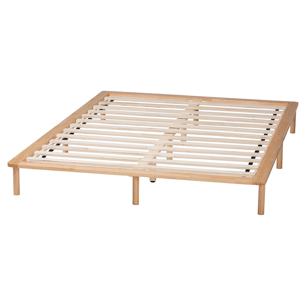 Baxton Studio - Calhoun Queen Size Bed Frame in Natural Brown - BBT61200-Natural-Queen view 3
