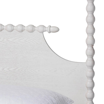 Baxton Studio - Caliana King Size Bed in White - SW8638-White-King Poster Bed view 4
