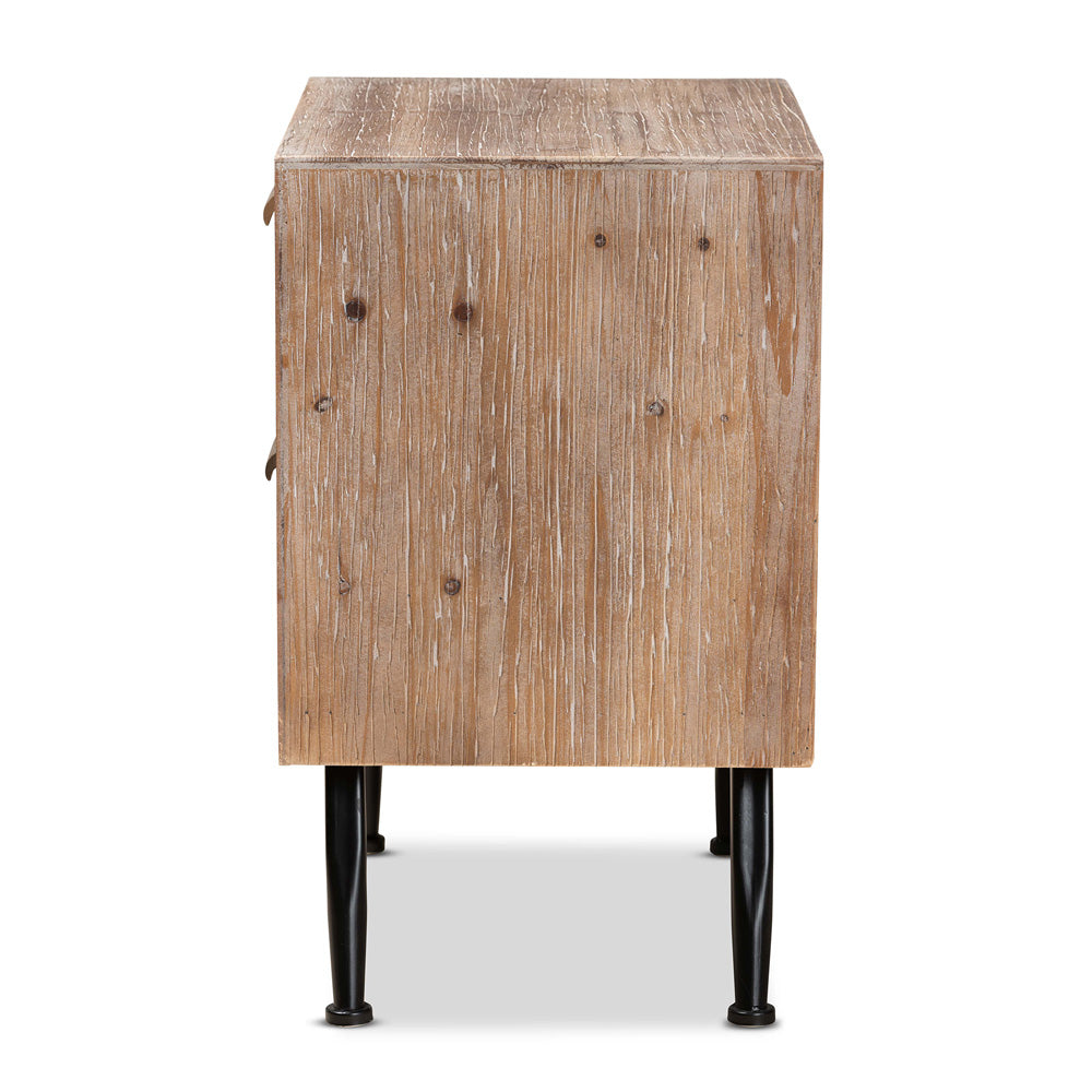 Baxton Studio - Calida End Table in Natural Brown/Black - JYCR19B-007-Rattan-ET view 4