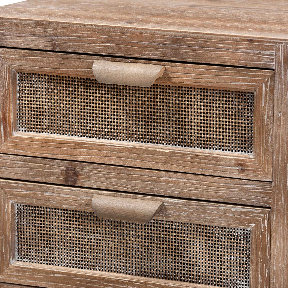 Baxton Studio - Calida End Table in Natural Brown/Black - JYCR19B-007-Rattan-ET view 5