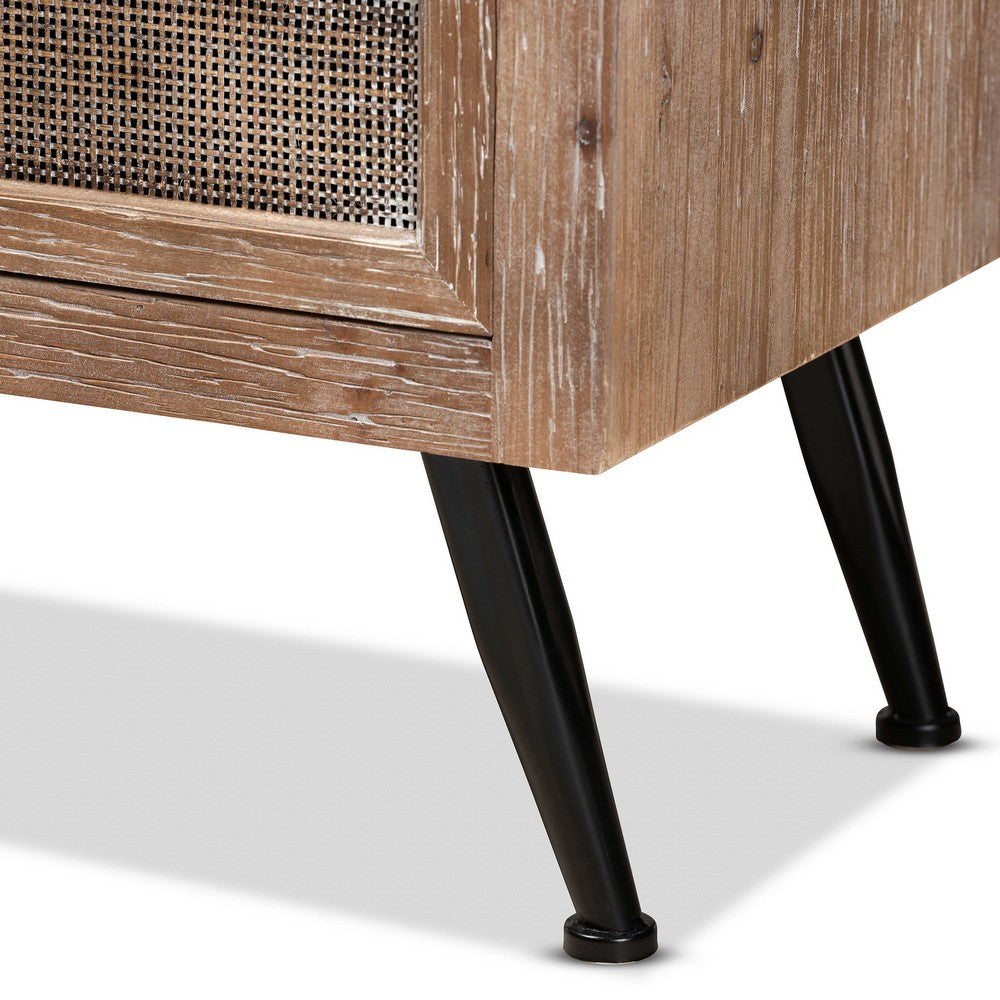 Baxton Studio - Calida End Table in Natural Brown/Black - JYCR19B-007-Rattan-ET view 6