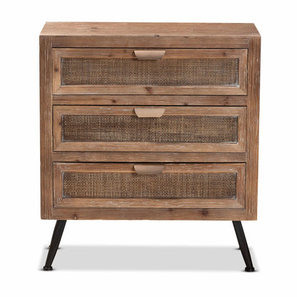 Baxton Studio - Calida Storage Cabinet in Natural Brown/Black - JYCR19B-002-Rattan-3DW-Cabinet view 3