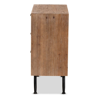 Baxton Studio - Calida Storage Cabinet in Natural Brown/Black - JYCR19B-002-Rattan-3DW-Cabinet view 4