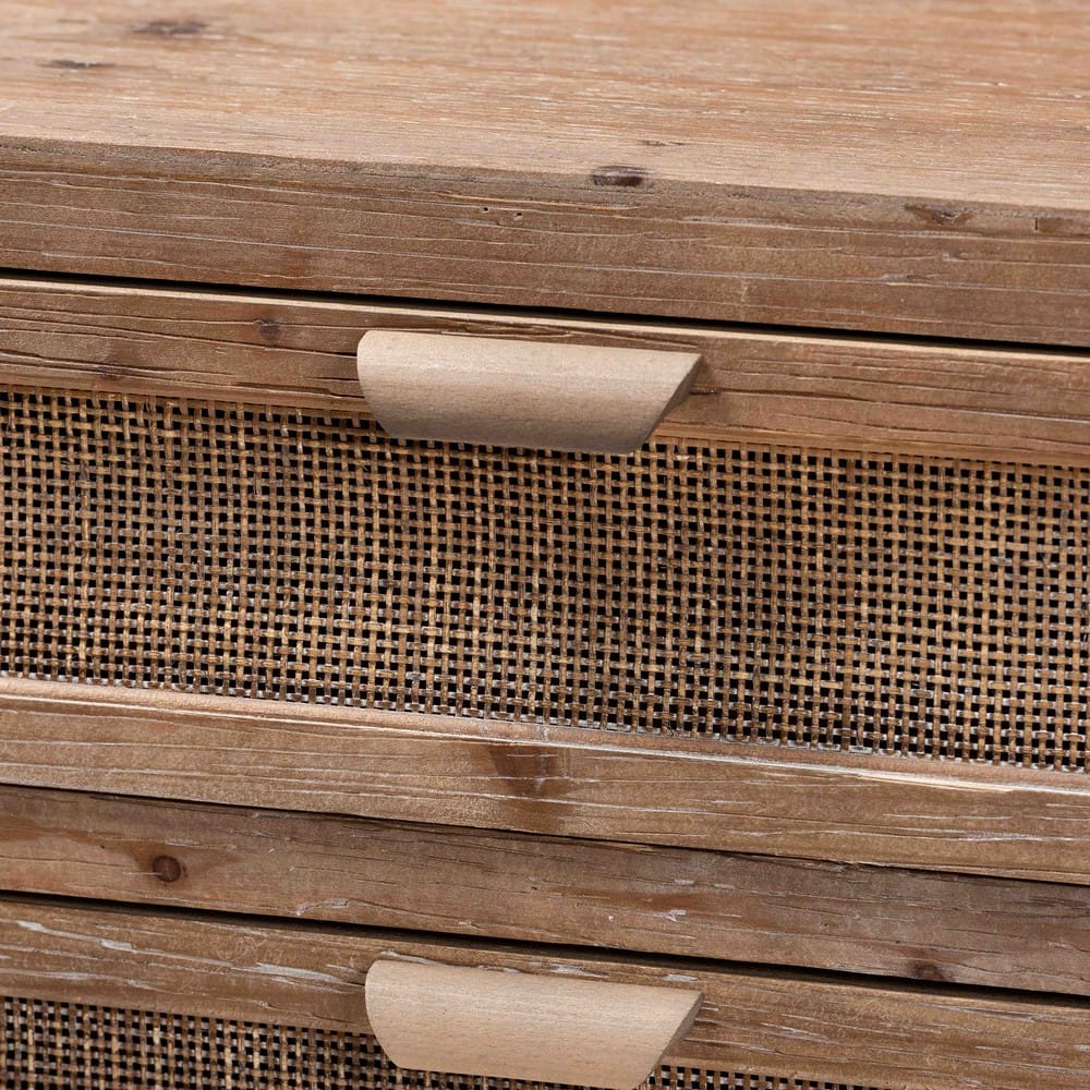Baxton Studio - Calida Storage Cabinet in Natural Brown/Black - JYCR19B-002-Rattan-3DW-Cabinet view 5