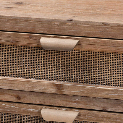Baxton Studio - Calida Storage Cabinet in Natural Brown/Black - JYCR19B-002-Rattan-3DW-Cabinet view 5