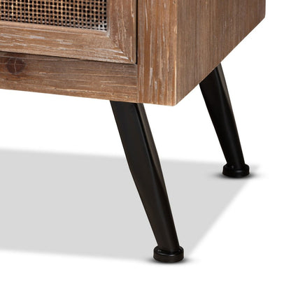 Baxton Studio - Calida Storage Cabinet in Natural Brown/Black - JYCR19B-002-Rattan-3DW-Cabinet view 6