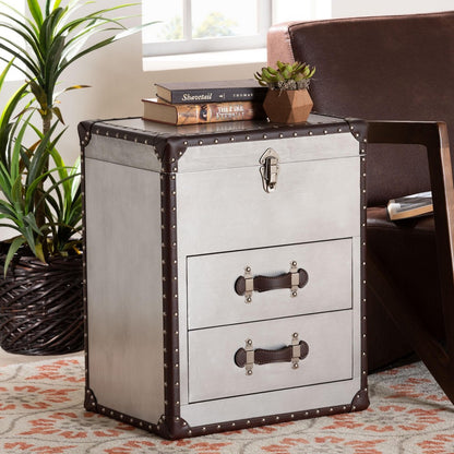 Baxton Studio - Calidore End Table in Silver/Black - JY24A012-Wooden-ET view 9
