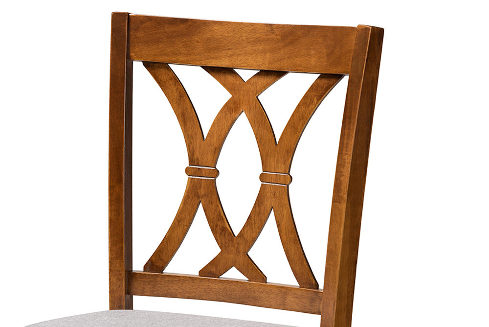 Baxton Studio - Calista Barstool Set of 2 - RH316B-Grey/Walnut-BS view 4