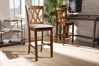 Baxton Studio - Calista Barstool Set of 2 - RH316B-Grey/Walnut-BS view 5