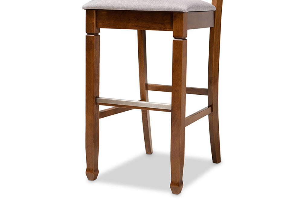 Baxton Studio - Calista Barstool Set of 2 - RH316B-Grey/Walnut-BS view 7
