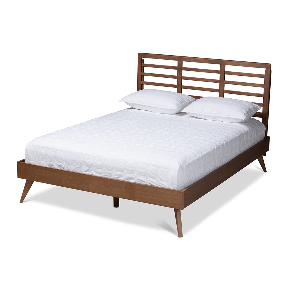 Baxton Studio - Calisto Full Size Bed in Ash Walnut - Calisto-Ash Walnut-Full view 1
